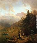 Thomas Hill Fishing Party in the Mountains painting
